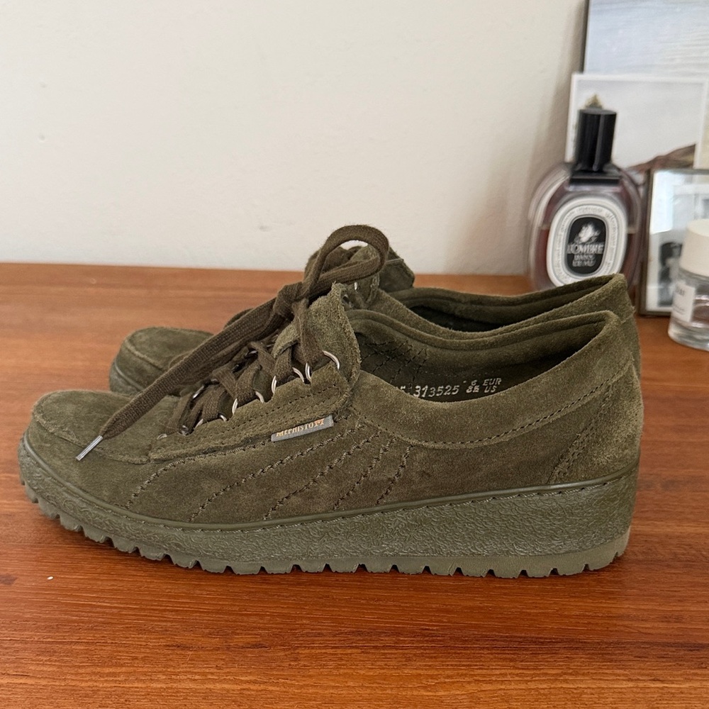 Mephisto Women's Green Suede Sneakers - Picture 2 of 7